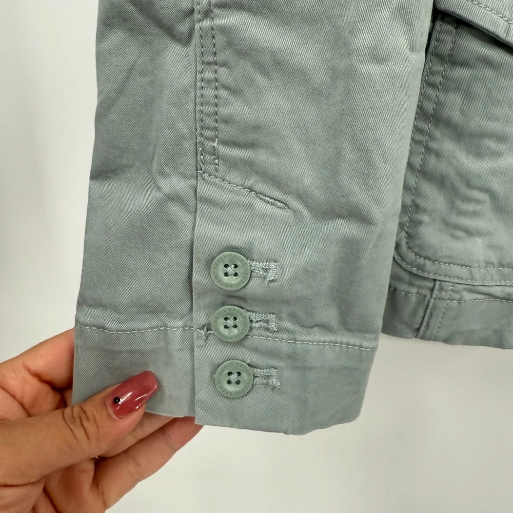 Eddie Bauer Womens Jacket Blazer Legendwash Stretch‎ Light Green Size 4